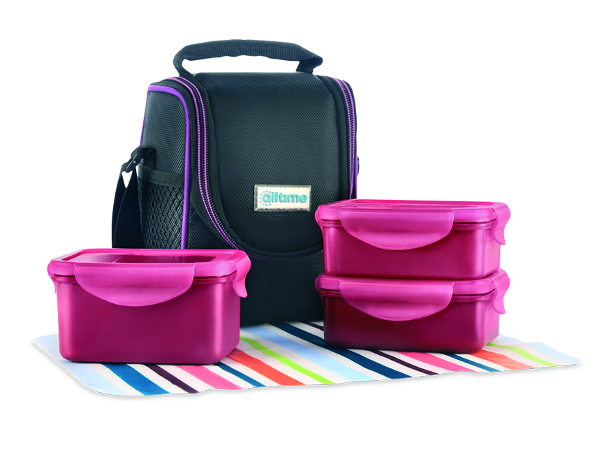 Food Gear 9302 (350H X 2, 500H X 1) (1200 Ml) (Assorted) (3 Pc Set) (20 Set Pk)